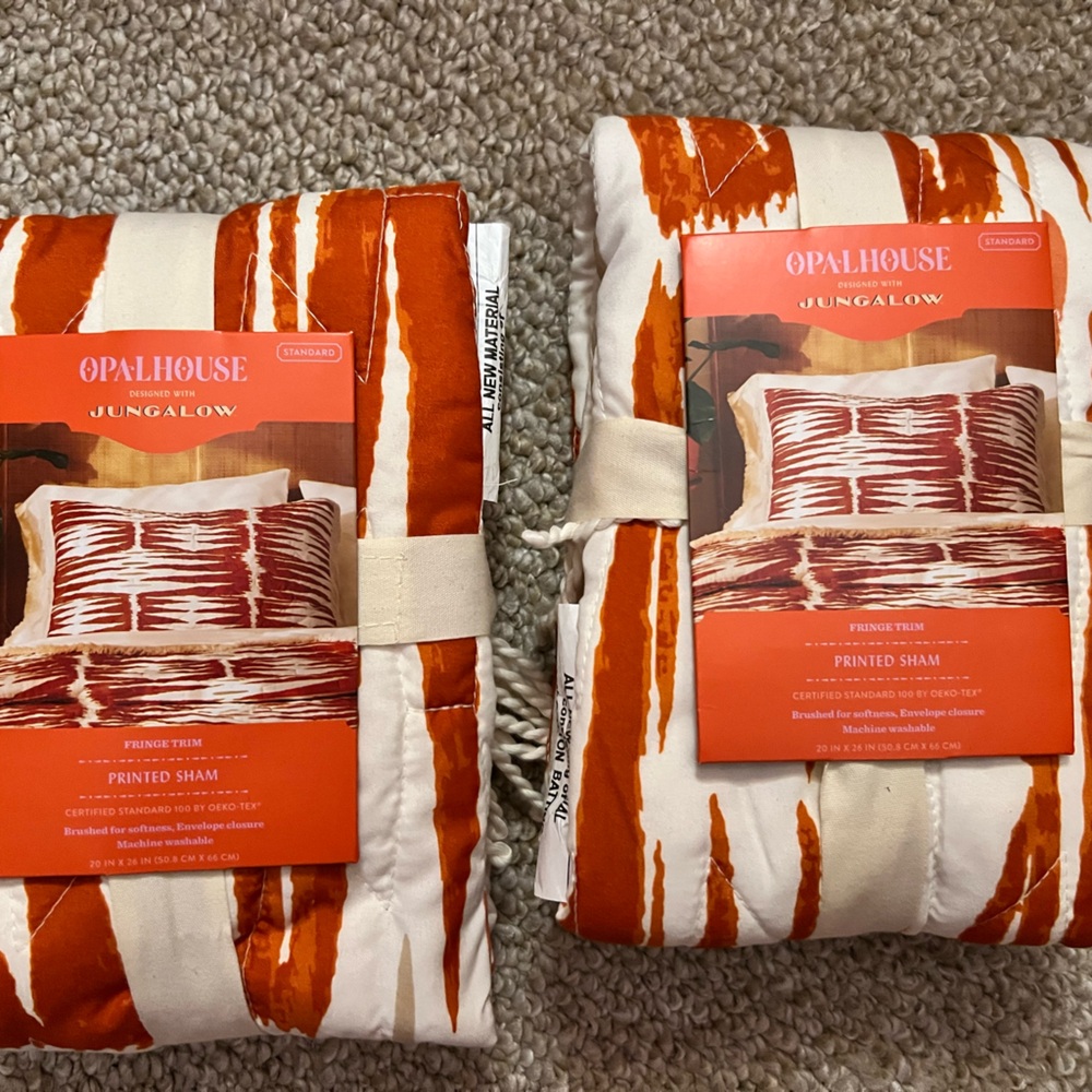 Opalhouse Jungalow Orange and Cream Pillow Shams - set of 2